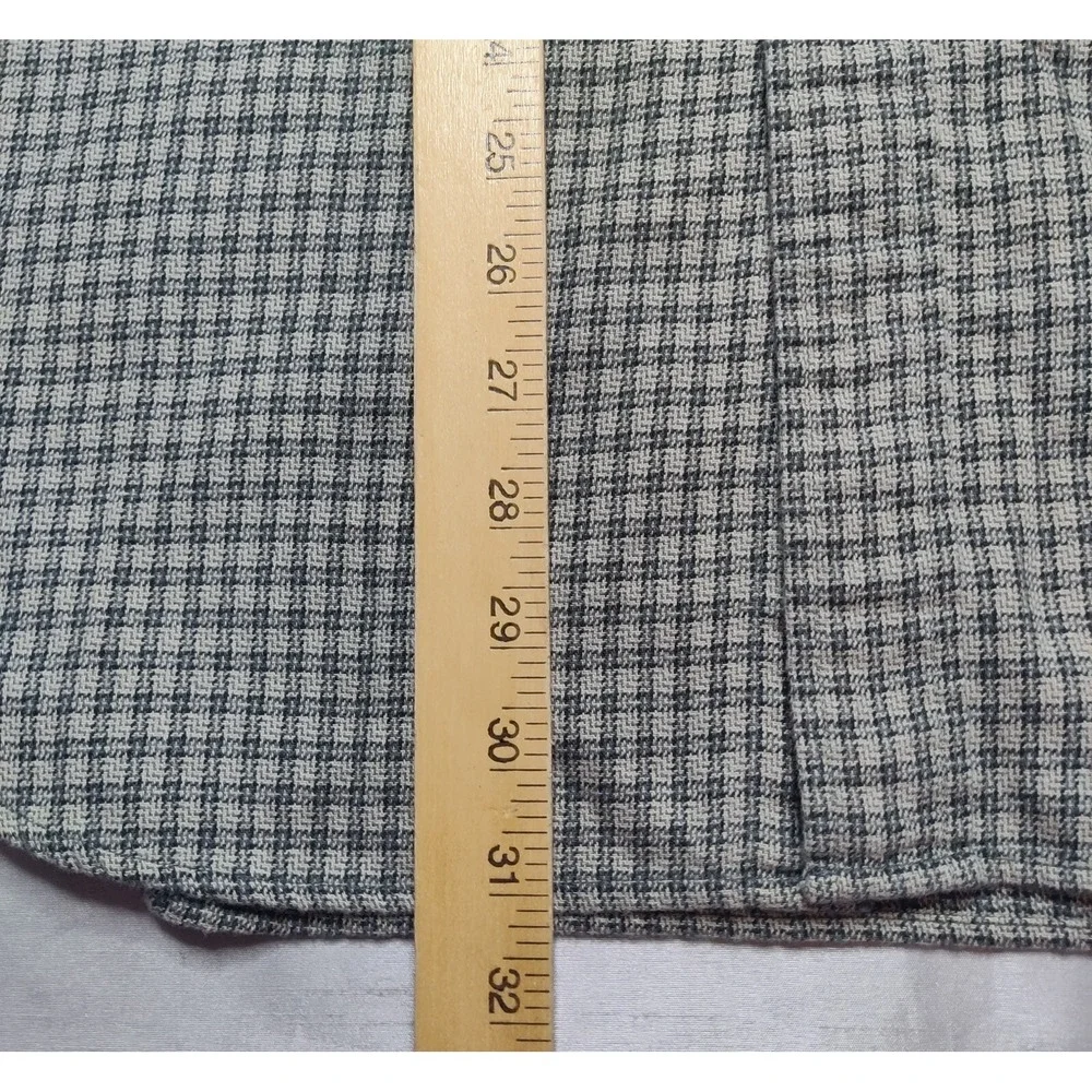 BANANA REPUBLIC Men Large‎ Green Check Medium-Weight Cotton Button Shirt